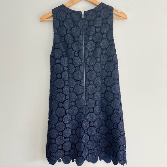 ALICE + OLIVIA Clyde Sapphire Glitter Lace A-Line Sleeveless Mini Dress Sz 4 NWT - Picture 6 of 16